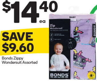 Woolworths Bonds Zippy Wondersuit Assorted offer