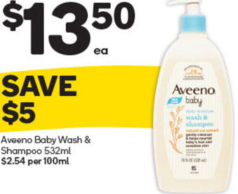 Woolworths Aveeno Baby Wash & Shampoo 532ml offer