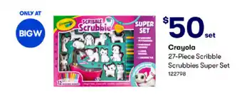 BIG W Crayola 27-Piece Scribble Scrubbies Super Set offer