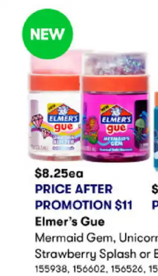 BIG W Elmer's Glue Mermaid Gem, Unicorn Butter, Strawberry Splash or Blueberry Splash offer