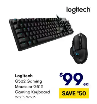 BIG W Logitech G502 Gaming Mouse or G512 Gaming Keyboard offer