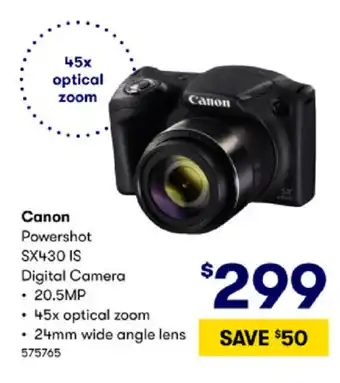 BIG W Canon Powershots SX430 IS Digital Camera offer