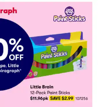 BIG W Little Brain 12-Pack Paint Sticks offer