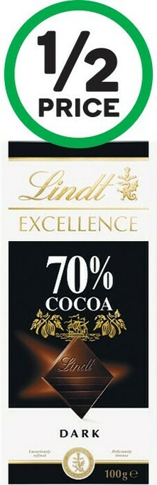 Woolworths Lindt Lindor or Excellence Block Varieties 80-100g offer