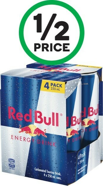 Woolworths Red Bull Energy Drink 4 x 250ml offer