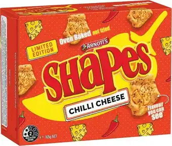 Woolworths Arnottu2019s Shapes Chilli Cheese 165g offer