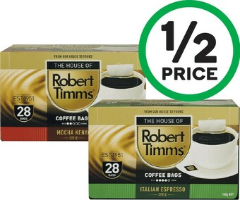 Woolworths Robert Timms Coffee Bags Pk 28 offer