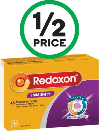 Redoxon Immunity Vitamin Blackcurrant Flavoured Pk 45^