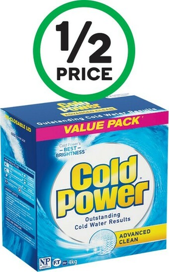 Woolworths Cold Power Advanced Laundry Liquid 3.6-4 Litre or Powder 4 kg offer