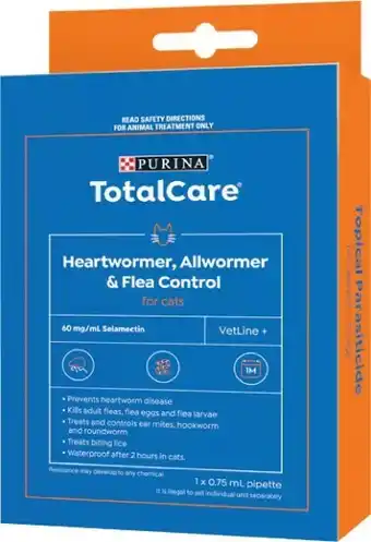 Woolworths Total Care Heartwormer, Allwormer & Flea Control For Cats Pk 1 offer