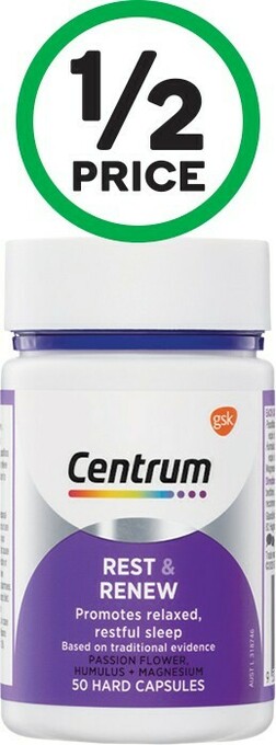 Woolworths Centrum Rest & Renew Hard Capsules Pk 50^ offer