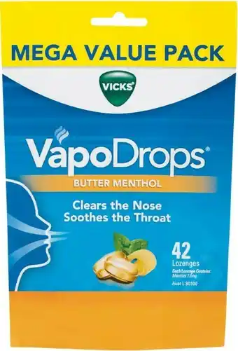 Woolworths Vicks VapoDrops Pk 42* offer