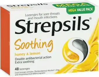 Woolworths Strepsils Soothing Sore Throat Lozenges Honey & Lemon Pk 48* offer