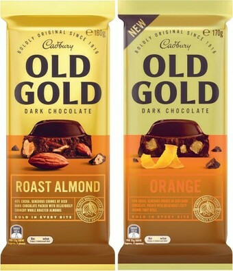 Coles Cadbury Old Gold Block Chocolate 170g-180g or Toblerone 200g offer