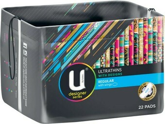 Coles U By Kotex Designs Ultra Thin Regular Pads with Wings 22 Pack offer