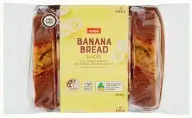 Coles Coles Banana Bread Slices 5 Pack 500g offer