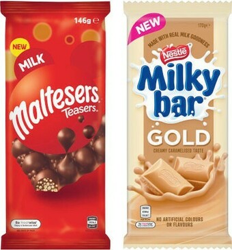 Coles Nestlé Block Chocolate 118g-200g or Mars Maltesers Block Chocolate 146g offer