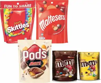 Coles Skittles 190g-200g or Starburst Chews 235g or Mars M&Mu2019s, Maltesers or Pods 120g-180g offer