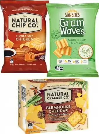 Coles Grain Waves 170g, The Natural Chip Co. Potato Chips 175g or The Natural Cracker Co. Crispy Crackers 160g offer