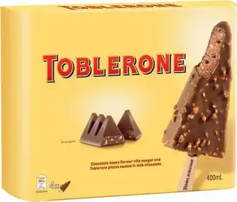 Coles Cadbury Toblerone Sticks 4 Pack 400mL offer