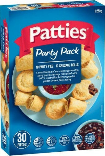Coles Patties Party Pack 30 Pack 1.25kg or Mini Combo 40 Pack 1kg offer