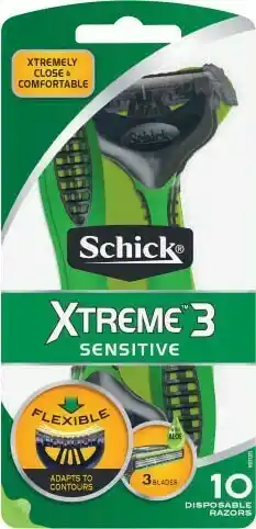 Coles Schick Xtreme 3 Disposable Sensitive Razor 10 Pack offer