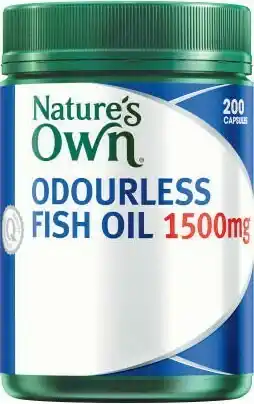 Coles Natureu2019s Own Odourless Fish Oil 1500mg 200 Pack^ offer