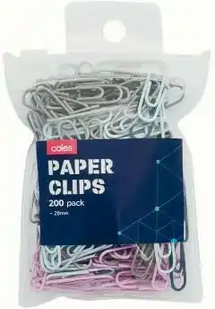 Coles Coles Assorted Paper Clips 200 Pack or Binder Clips 14 Pack offer