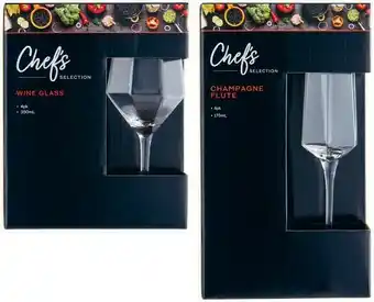 Coles Chefu2019s Selection Champagne Flute 4 Pack or Wine Glass 4 Pack offer