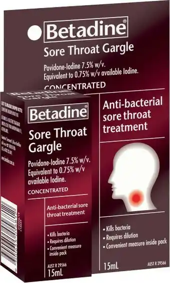 Coles Betadine Sore Throat Gargle 15mL offer