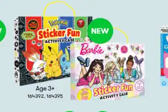 BIG W Pokemon and barbie Sticker Fun and Activity Case Age 3+ offer