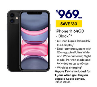 BIG W iPhone 11 64GB - Black offer