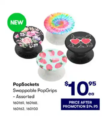BIG W PopSockets Swappable PopGrips - Assorted offer