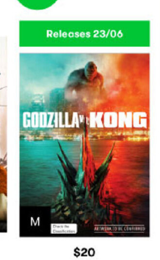 BIG W Godzilla vs Kong DVD offer