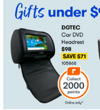 BIG W DGTEC Car DVD Headrest offer