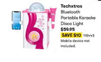 BIG W Techxtras Bluetooth Portable Karaoke Disco Lights offer