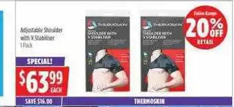 Wizard Pharmacy Adjustable Shoulder With V Stabiliser Thermoskin offer