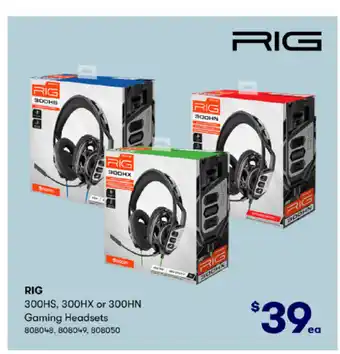 BIG W RIG 300HS, 300HX or 300HN Gaming Headsets offer