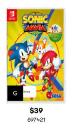 BIG W Sonic Mania offer