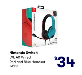 BIG W Nintendo Switch LVL 40 Wired Red And Blue Headset offer