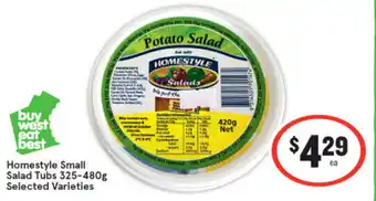 IGA Homestyle Small Salad Tubs 325-480g offer