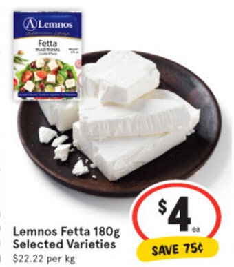 IGA Lemnos Fetta 180g offer