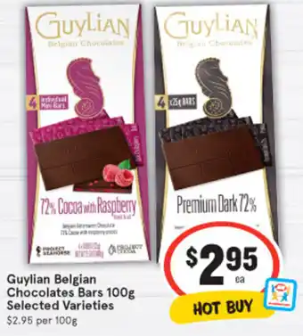 IGA Guylian Belgian Chocolates Bars 100g offer