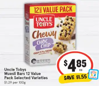 IGA Uncle Tobys Muesli Bars 12 Value Pack offer