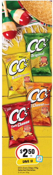 IGA CC's Corn Chips 175g offer
