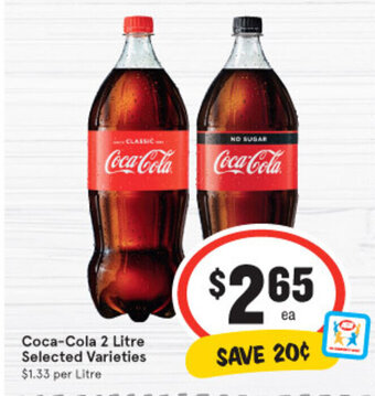 IGA Coca-Cola 2 Litre offer