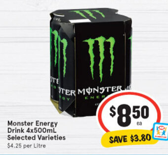 IGA Monster Energy Drink 4x500ml offer