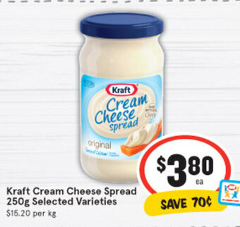 IGA Kraft Cream Cheese Spread 250g offer