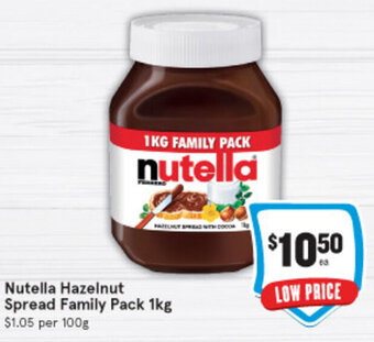 IGA Nutella Hazelnut Spread Family Pack 1kg offer