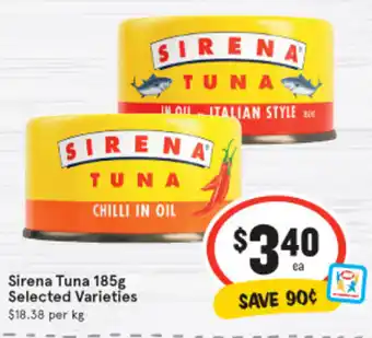 IGA Serina Tuna 185g offer